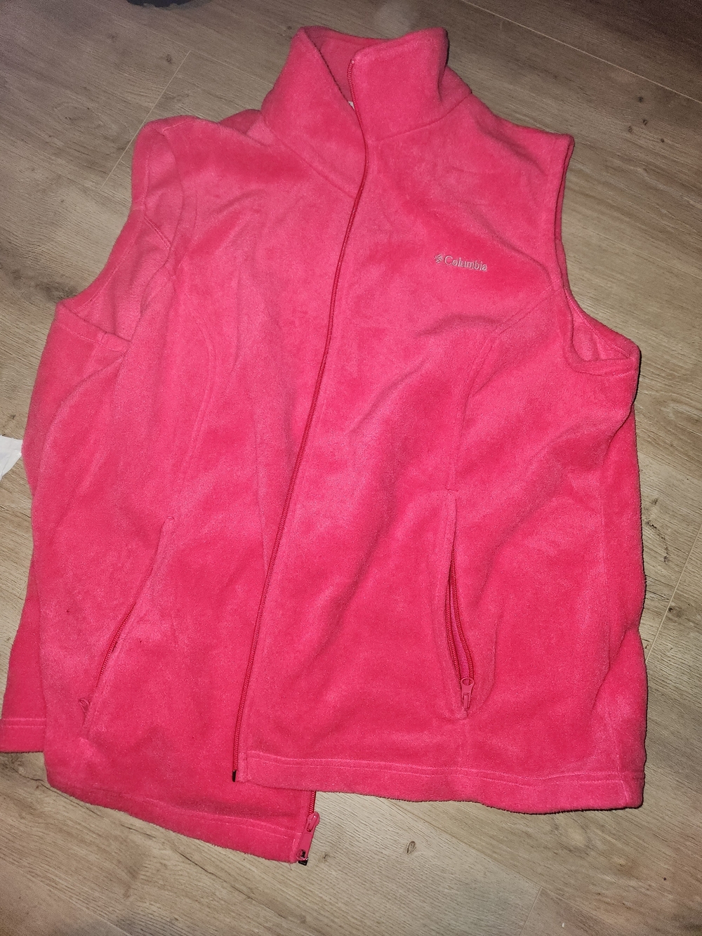 Columbia  Bright Pink Fleece Vest - Sleeveless Zip Front